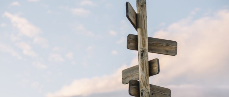 Decorative image showing a signpost