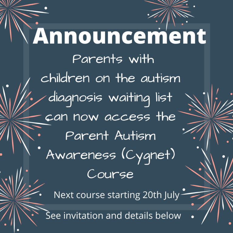 Next Parent Autism Awareness Course starts soon